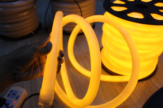 بيع ساخن الزخرفية الأصفر 24v 360 درجة دائرية أدت مصابيح النيون المرنة