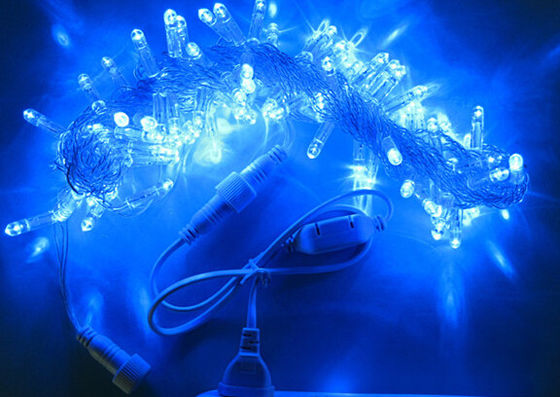 10m قابلة للاتصال مضادة للبرد الأزرق LED السلاسل المصابيح 100 مصباح IP65