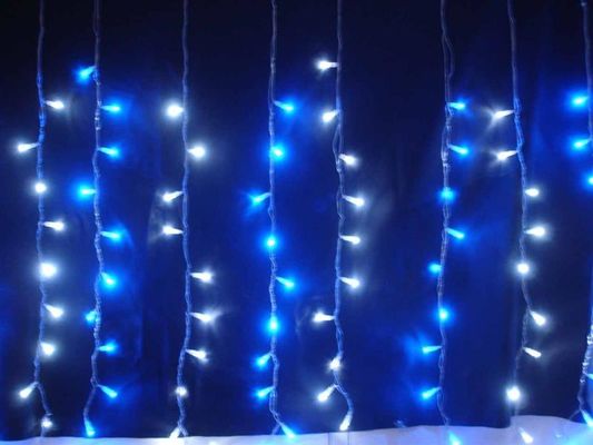 مصدر مسطح 220 فولت الخيالية أدت أضواء عيد الميلاد في الهواء الطلق الستار موافقة CE ROHS
