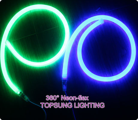 110 فولت 360 درجة إصدار 16mm مستديرة نحيفة LED النيون المرن أضواء عيد الميلاد الأخضر