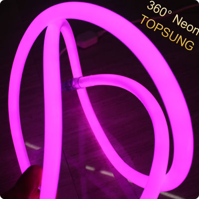 360 جولة مصغرة مرنة النيون المرن أدى مصابيح الشريط الشريط الوردي اللون الأرجواني 24 فولت