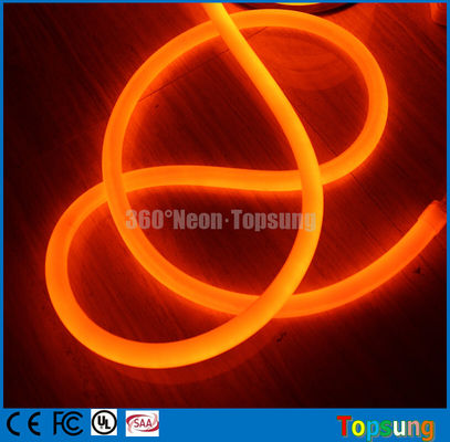 110 فولت حبل النيون 16 ملم قطر 360 درجة مستديرة النيون مرنة IP67 الخارجية الديكور الإضاءة البرتقالية