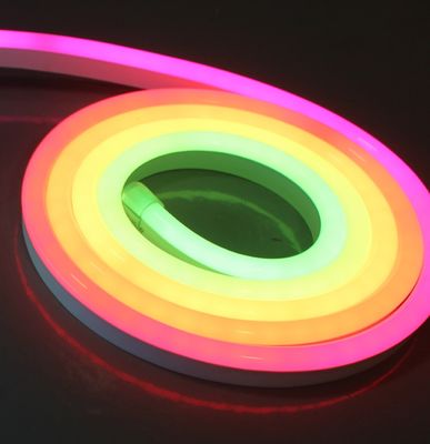 توبسونغ النحيف النيون فليكس 12 فولت 10x20 ملم LED RGB النيون 90 درجة إلى الوراء قابل للثني 5050 SMD flex النيون RGB حاسوب لفة