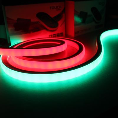 ضوء مزدوج رقمي SMD LED 5050 RGB مع IC Neon 12V 17x17mm مربع أضواء النيون الرقمية المرنة