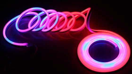 البرمجة الرقمية RGB النيون Flex أضواء حبل شريط مصغرة مسطحة 11x19mm 10بيكسل/M