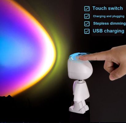 روبوت USB لشحن غروب الشمس الإسقاط الضوء ديكور جدار غرفة المعيشة